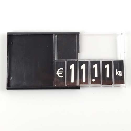 Porta precios negro con librillo Vatisa