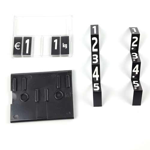 Portaprecios cassette negro con librillos