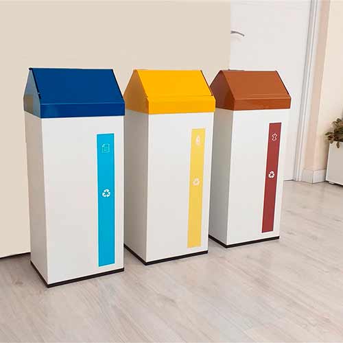 Papelera Met&aacute;lica de Reciclaje 41L