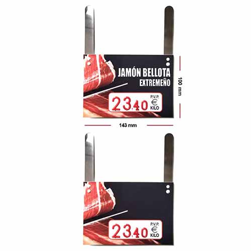 Cartel precio jam&oacute;n con pletinas