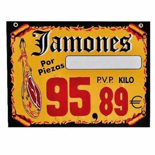 Cartel precio jam&oacute;n grande