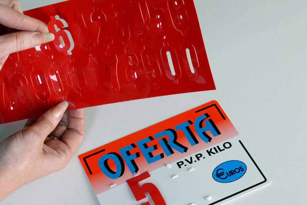 Portaprecios oferta n&uacute;meros