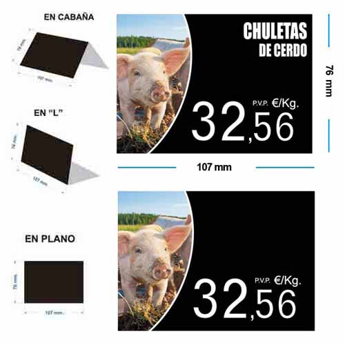 Portaprecios cerdo