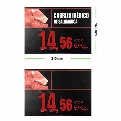 Portaprecios fiambre grande