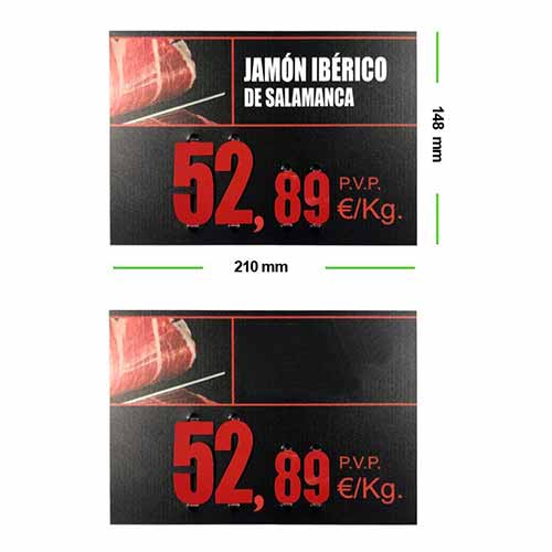 Portaprecios jam&oacute;n grande