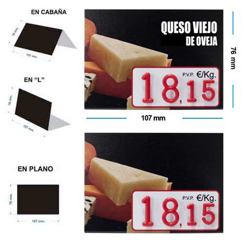 Portaprecios queso rotulado con n&uacute;meros