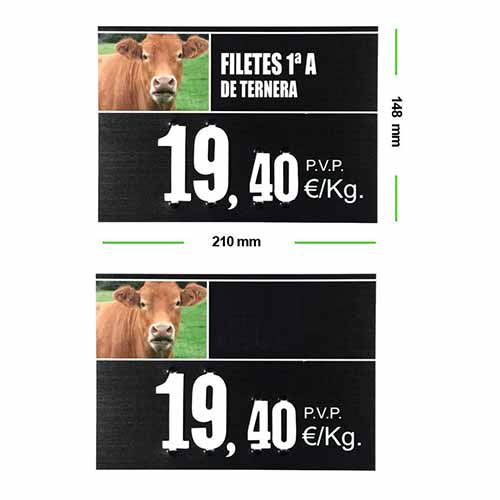 Portaprecios ternera grande