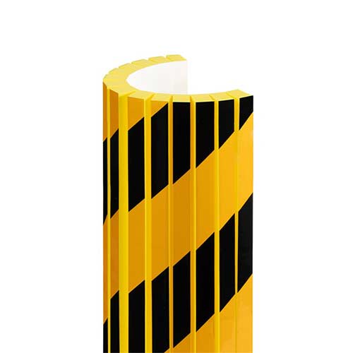 Protector flexible de espuma amarillo-negro detalle