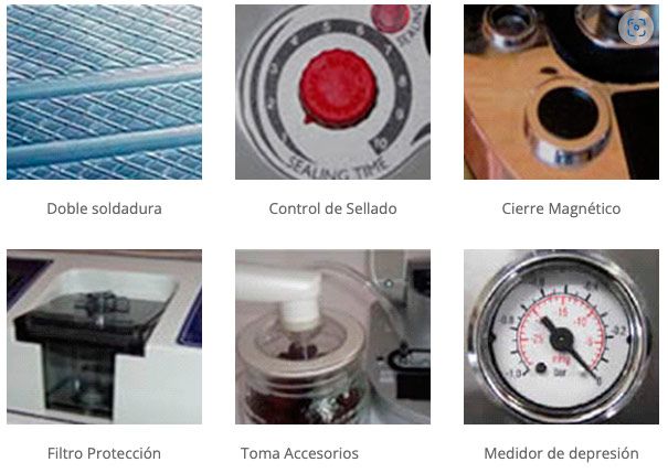 Caracter&iacute;sticas de la Envasadora al Vac&iacute;o Sico Premium Cromo Negra