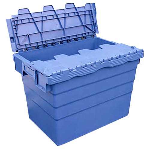 Caja de reparto apilable con tapa &ndash; Soluci&oacute;n inteligente para log&iacute;stica, almac&eacute;n y distribuci&oacute;n