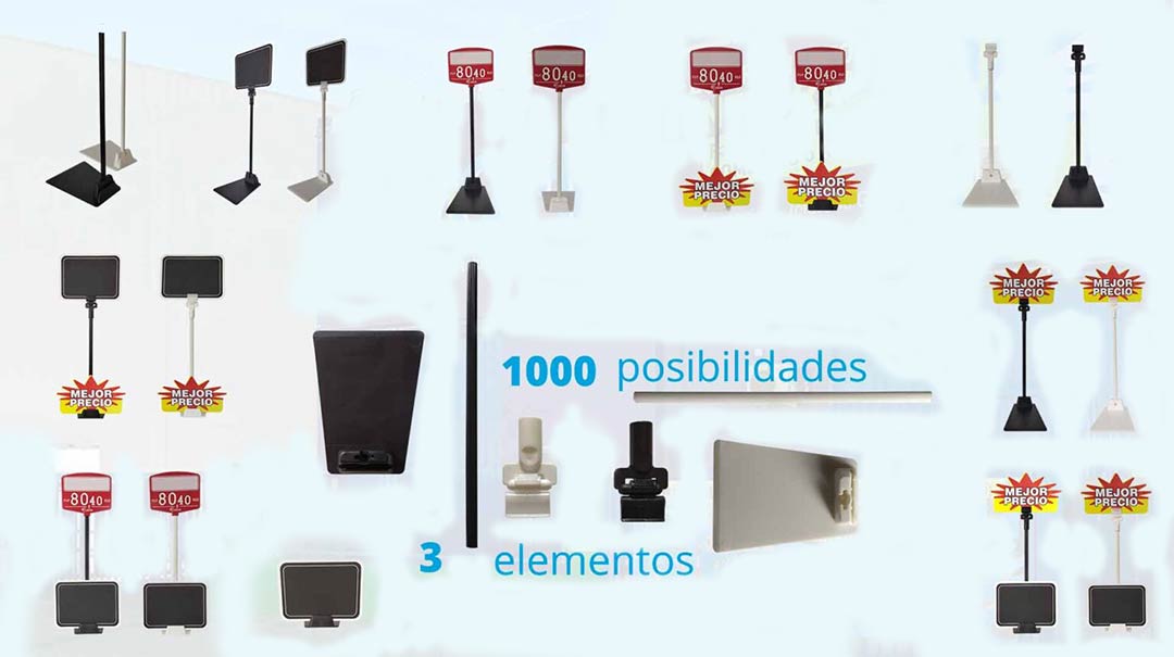 Peana para carteles de precios posibilidades de uso