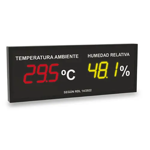 Indicador Temperatura y Humedad Gran Formato - Cumple RD 14/2022