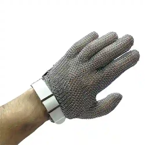 Guante de Malla de Acero Inox Reversible con Correa de Ajuste