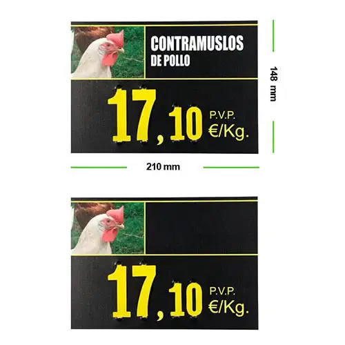 Portaprecios Poller&iacute;a Grande