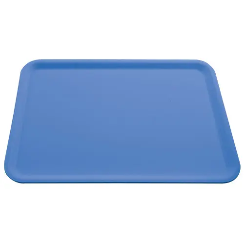 Bandeja de autoservicio formato Euronorm fabricada en polipropileno azul.