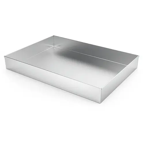 Bandeja expositora de acero inoxidable para mostrador de pescadería.